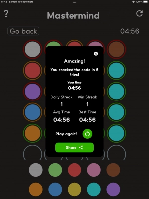 Mastermind - Code breaker - Capture d'écran n°5